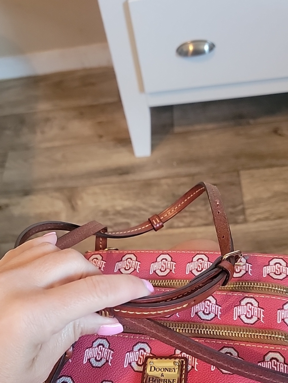 Dooney & Bourke Pink Ohio State University Triple Zip Crossbody - Picture 12 of 15